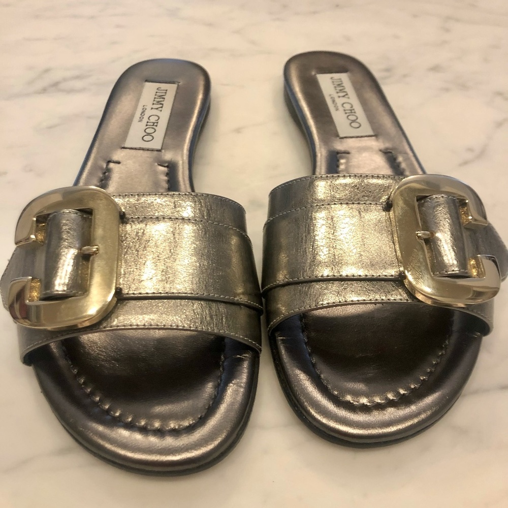 JIMMY CHOO Leather Slides